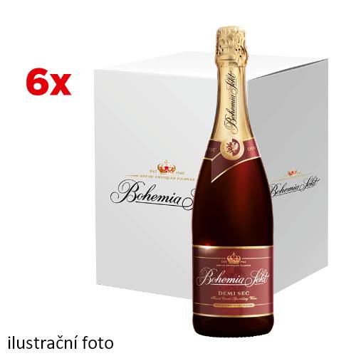 Bohemia Sekt demi sec červené - karton 6 ks